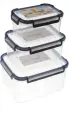 Набор контейнеров для пищевых продуктов 3 шт. 0.8/1.6/2.75 л, пластик цвет прозрачный