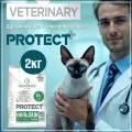 Ветеринарный сухой корм для кошек Protect+ Hair and Skin, поддержка функций кожи при дерматозе и выпадении шерсти, гипоаллергенный (не содержит свинину, курицу и говядину), Франция, 2кг