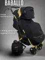 Прогулочная коляска Babalo Future Angel черная на золотой раме с сумкой и механической спинкой.