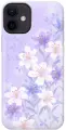 Силиконовый чехол на Apple iPhone 12 Mini / Эпл Айфон 12 мини с рисунком Лилии на фиолетовом