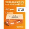 Пеноплэкс 20мм комфорт 20х585х1185 (6 плит) 4,14 м2 универсальный утеплитель из экструзионного пенополистирола