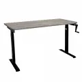 Стол с регулировкой высоты механический LuxAlto LA-T33-M1 черный/дуб бежево-серый ЛДСП 140*60*2.5