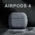 Чехол для наушников AirPods 4 (2024) велюровый с карабином, серый
