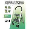 Тележка грузовая складская со стремянкой 2 ступени для выкладки товара 60/130 кг для магазинов и супермаркетов