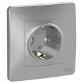 Schneider Electric BLANCA С/У розетка с заземлением со шторками, 16А, 250В, алюминий (3шт) (арт. BLNRS001113)