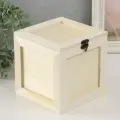 Шкатулка дерево под роспись Квадратный ящик замок крючок 15х15х15,5 см