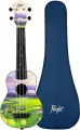 FLIGHT TUS-40 VIEW укулеле Travel, сопрано, с рисунком, верхняя дека липа, корпус пластик. Че