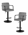 Набор 2 шт. Стул барный DOBRIN KRUGER ARM BLACK, LM-5011_BlackBase, серый вельвет (LAR-E2041-25)