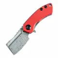 Складной нож Kansept Mini Korvid T3030P2, сталь Damascus, рукоять Red Anodized Aluminum