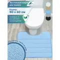 Коврик для туалета Велюр 50х60 см / мягкий, влаговпитывающий, противоскользящий коврик с вырезом под унитаз