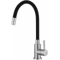 ESKO. Смеситель для кухни с гибким изливом, чёрный, нержавеющая сталь/для мойки/раковины