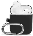Чехол для наушников AirPods 1 и 2 c карабином / Матовый чехол на Аирподс 1 и 2