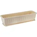Ящик для цветов IDEA (М-Пластика) с поддоном балконный Алиция, 15л, 60x18.5x15.5 см, белая глина