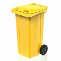 Контейнер для мусора 120 л на колесах, желтый