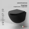 Подвесной унитаз Ceramicanova Vogue Торнадо безободковый, CN4008TMB, черный матовый