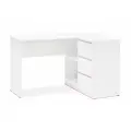 Стол письменный Челси угловой с 3-мя ящиками Белый глянец, Белый, 130х76,8х90,4 см