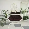 Подвесное кресло-кокон дарина цвет кокона: Белый; цвет подушки: Шоколадный В*Ш*Г(124*127*80)