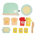 Toaster Toy Set Safe Durable Solidwood Round Edges Hand Eye Coordination Kids for Education Pretend Game