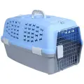 Переноска для животных c металлической дверцей Triol Косточки L, размер - 60 х 39 х 35 см, цвет - голубой, 31811025
