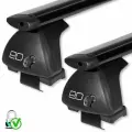 Багажник на крышу ED для Kia Optima IV / Киа Оптима 5 седан 2015-н. в. (За дверной проем) : крыловидные поперечины чёрные - 125см. + замок.