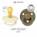 Набор 2 шт. Соска-пустышка BIBS латексная классическая Colour: Ivory/Dark Oak 6+ месяцев
