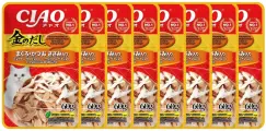 Влажный корм для кошек Ciao Kinnodashi Тунец Магуро и тунец Кацуо с куриным филе 60г х 8шт.