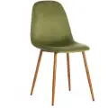 Стул Tetchair BREEZE (mod. 4724) / 1 шт. в упаковке вельвет/металл, 44 х 53 х 87 см, Green (зеленый) HLR54 / натуральный