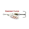 Блесна вращающаяся Mepps COMET PTS, 2, SILVER/Red dots, комплект из 5 штук