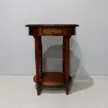 Стол приставной, овальный, с ящиком DOMKORLEONE из красного дерева (mahogany wood), цвет орех NAA (светло-коричневый)