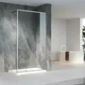 Душевая перегородка со штангой Veconi KR-81 80 см. профиль хром, прозрачное стекло 8 мм