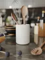 Кухонный стакан Chloe, подставка для столовых приборов, 10х13,5 см, бетон, белый матовый