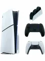 Игровая консоль Sony PlayStation 5 Slim, 1ТБ(с дисководом), 2й геймпад черный + Зарядная станция + переходник