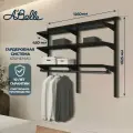 Гардеробная система, гардеробная Abelle AB-1145-2 черный, Металл, 126х102,5х45см
