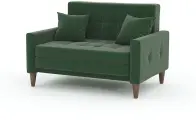 Диван-кровать Этро Люкс в темно зеленом велюре, механизм аккордеон, ширина спального места 120 см