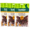 TiTBiT Лакомство для собак мини пород Кубики из телятины 100г(3шт)