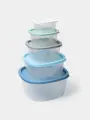 Набор пищевых контейнеров SparkPlast BioFresh, 5 шт: 230 мл, 500 мл, 900 мл, 1.55 л, 2.65 л, пластик, крышка микс