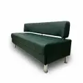 Диван прямой Прага 150 см, на кухню, офисный, нераскладной, экокожа зеленый