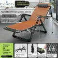 Шезлонг для дачи, EVINDEL, шезлонг, из утолщенной стали, выдерживает 200 кг, может сидеть или лежать