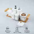 Набор фарфоровый для специй и соусов, 6 предметов: солонка 100 мл, банка 200 мл, соусник 200 мл, цвет белый