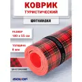 Коврик ISOLON Коврик с водонепроницаемым покрытием спортивный для фитнеса и отдыха Isolon Decor, 180х55 см красный 0.8 см