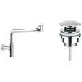Сифон для раковины Wellsee Drainage System 182124003 в наборе 2 в 1: металлический сифон и универсальный донный клапан в цвете хром