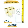 Термоэтикетки ЭКО 75х120 мм, 250 этикеток, 12 рулонов (подходят для ЯМ, OZON, WB)