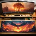 Игровой коврик для мыши DR X Chixpixx Ashes of Creation Phoenix 900x400x4mm, красный, синий