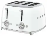 Тостер SMEG TSF03WHEU, регулировка степени обжаривания, подогрев, разморозка, 4 ломтика хлеба