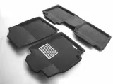 Коврики текстильные 3D Euromat для Toyota Camry V40 V50 V55 (2006-2018) / 3Д Евромат Тойота Камри, с металлическим подпятником, темносерые