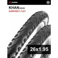 Комплект 2 шт. - Покрышка велосипедная KENDA KHAN K935 26x1,95 (50-559), полуслик протектор, со светоотр. полосой