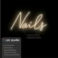 ART Studio Неоновая вывеска Nails 25х45 см для салона красоты и нейл-студии на подложке из акрила