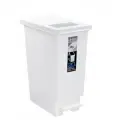 Мусорное ведро белое с педалью и мини отсеком в крышке 20 л 35,5*20*45 см TONBO
