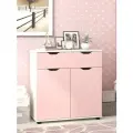 Есэндвич Grand-Лаворо-4 Комод 80х83х40 см с ящиками и дверцами(Белый/Розовый кварц)