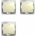 Механизм выключателя/переключателя проходного Schneider Electric Glossa одноклавишный с индикацией бежевый (комплект из 3 шт)